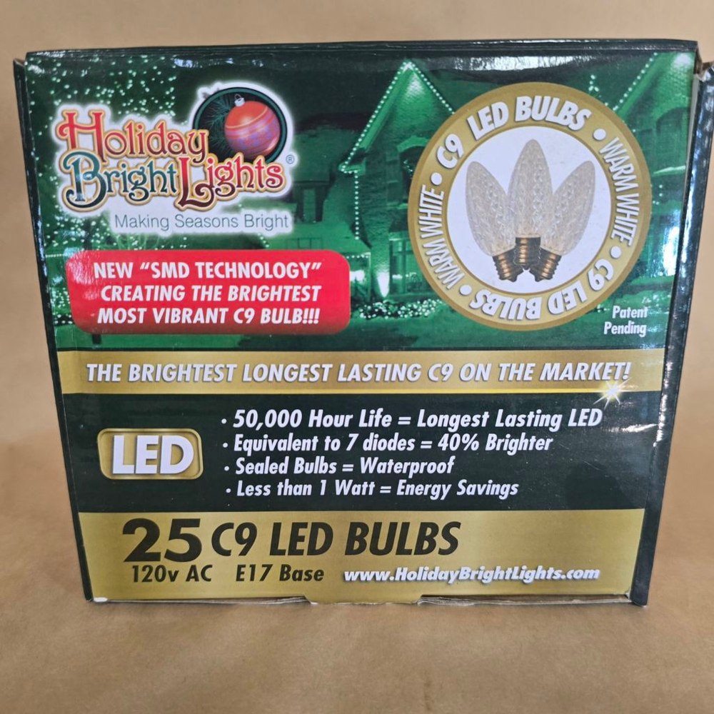 Holiday Bright Lights C9 LED Bulbs Warm White – 21/25 Open Box